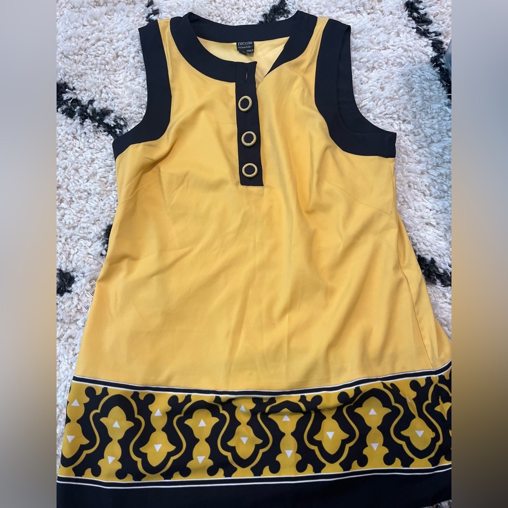 Nicole by Nicole Miller Yellow and Black Dress